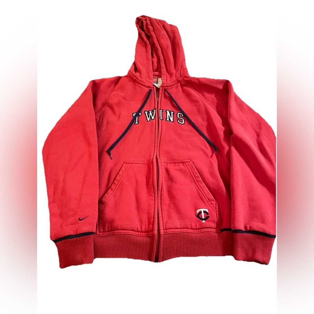Minnesota Twins Vintage Nike Full Zip Jacket Red/White Boys L 12-14